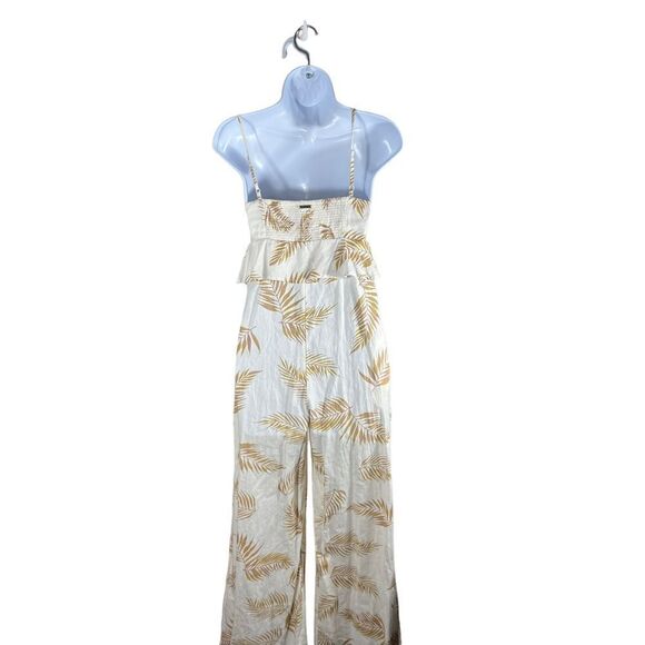Billabong x Sincerely Jules Twist Flirt Palm Print Tie Front Wide Leg Jumpsuit - Picture 7 of 12